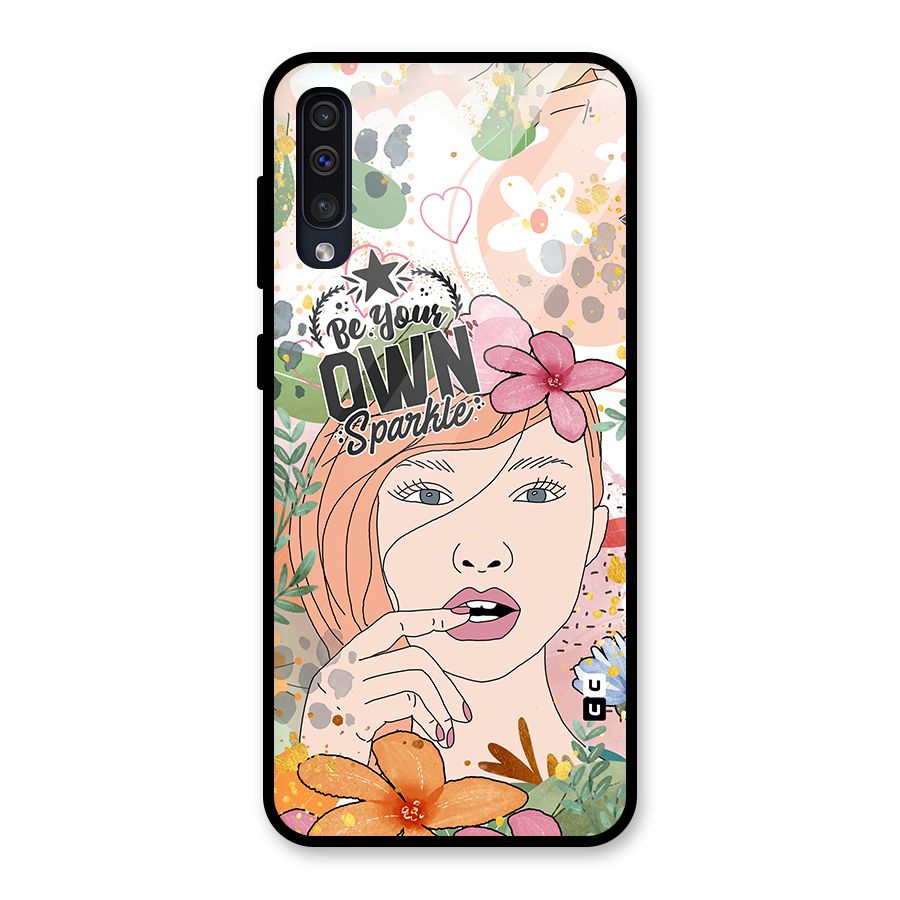 Be Your Own Sparkle Glass Back Case for Galaxy A50