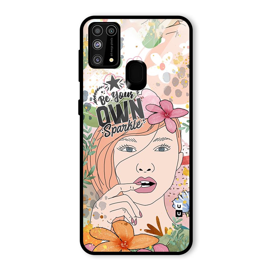 Be Your Own Sparkle Glass Back Case for Galaxy M31