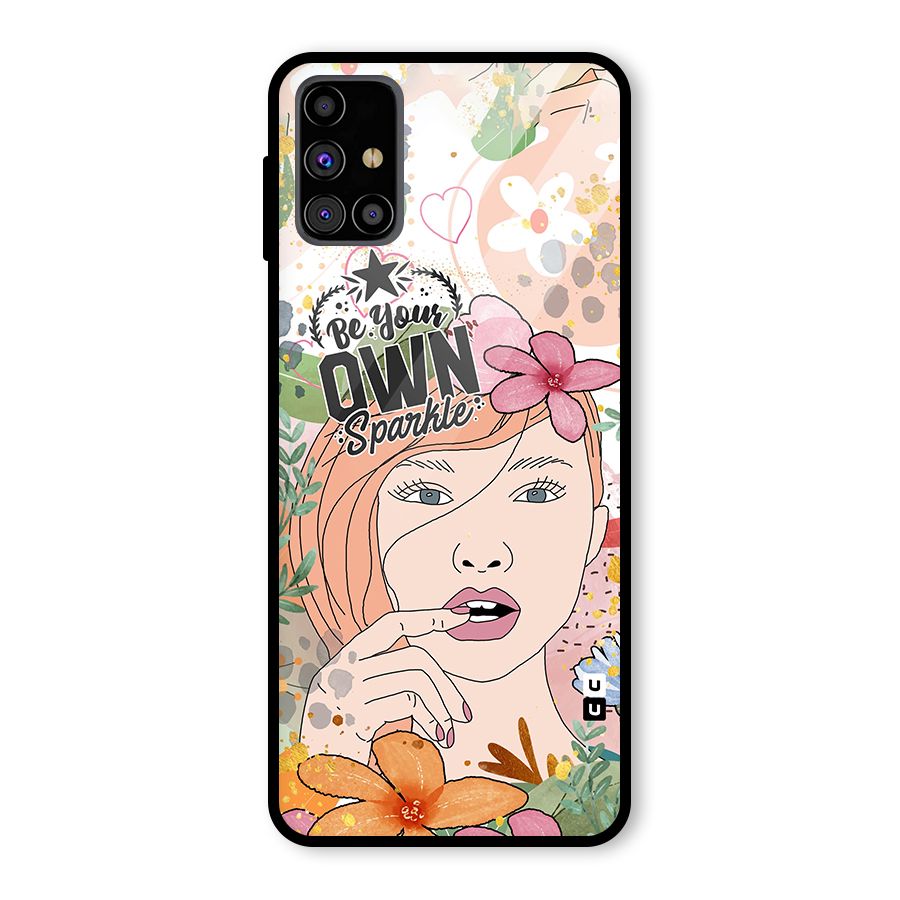 Be Your Own Sparkle Glass Back Case for Galaxy M31s