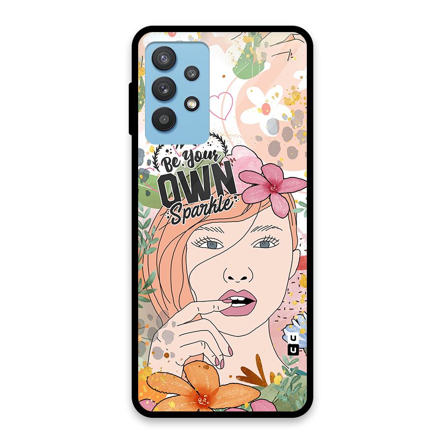 Be Your Own Sparkle Glass Back Case for Galaxy M32 5G