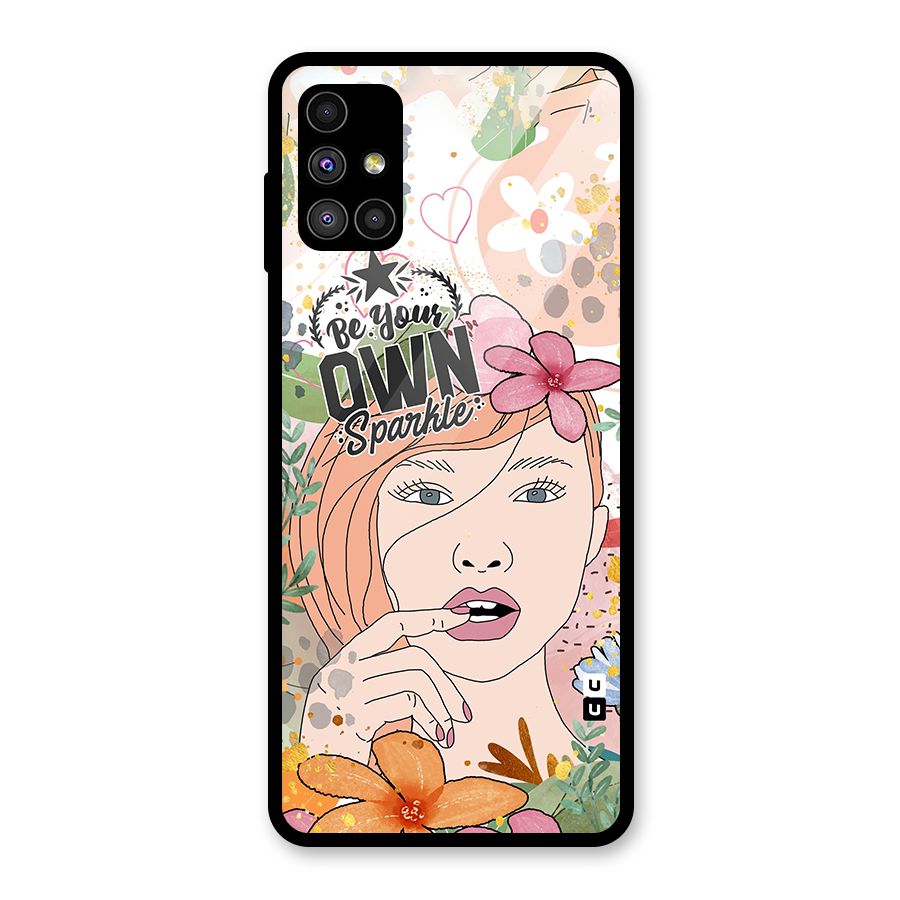 Be Your Own Sparkle Glass Back Case for Galaxy M51