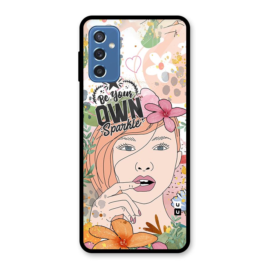 Be Your Own Sparkle Glass Back Case for Galaxy M52 5G