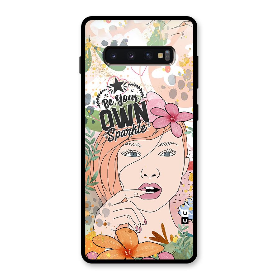 Be Your Own Sparkle Glass Back Case for Galaxy S10 Plus