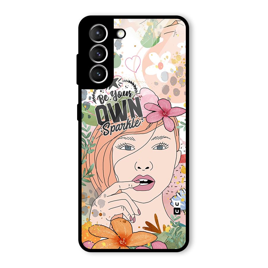 Be Your Own Sparkle Glass Back Case for Galaxy S21 5G