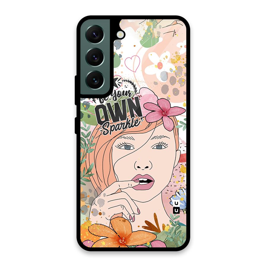 Be Your Own Sparkle Glass Back Case for Galaxy S22 5G