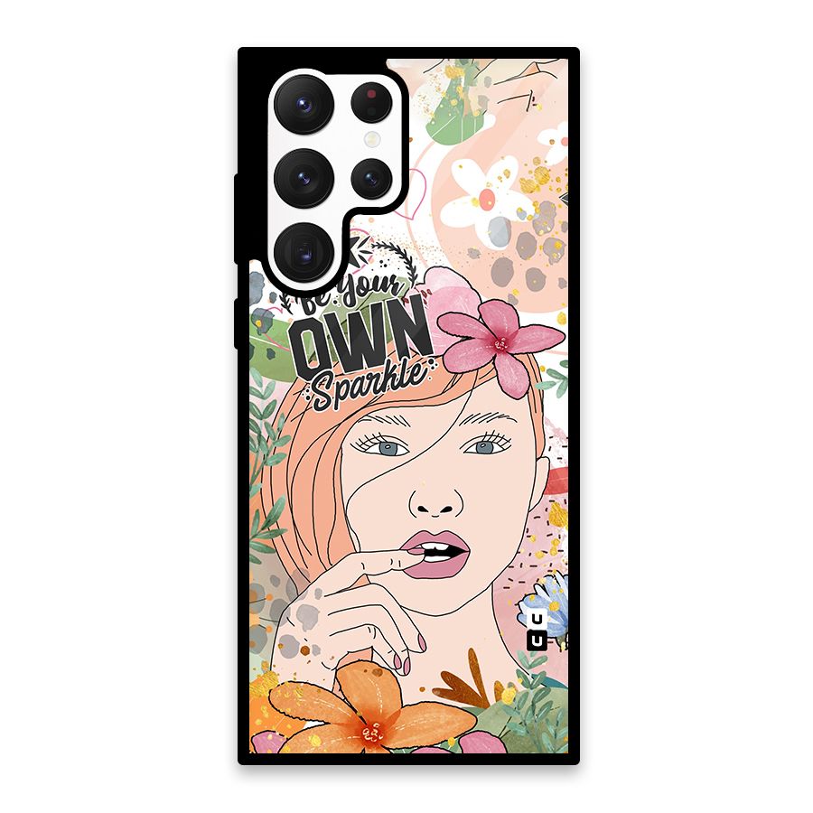 Be Your Own Sparkle Glass Back Case for Galaxy S22 Ultra 5G