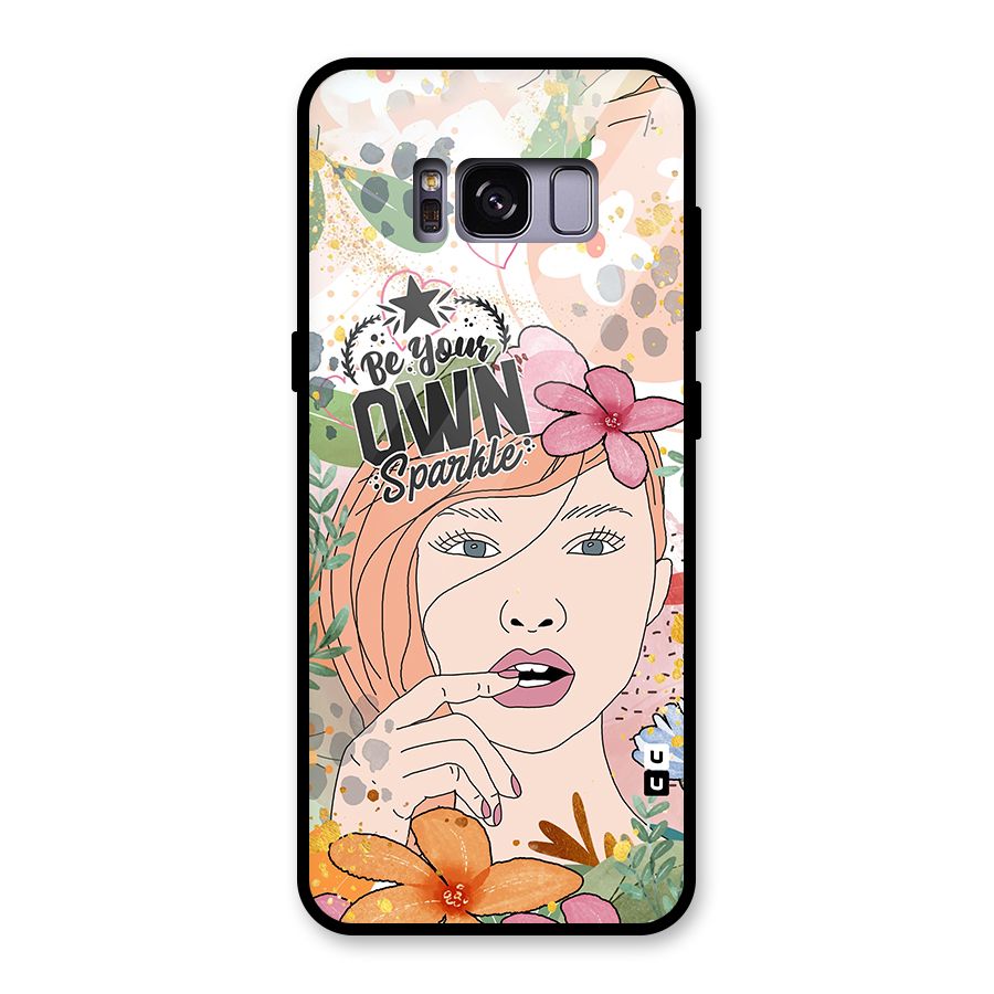 Be Your Own Sparkle Glass Back Case for Galaxy S8