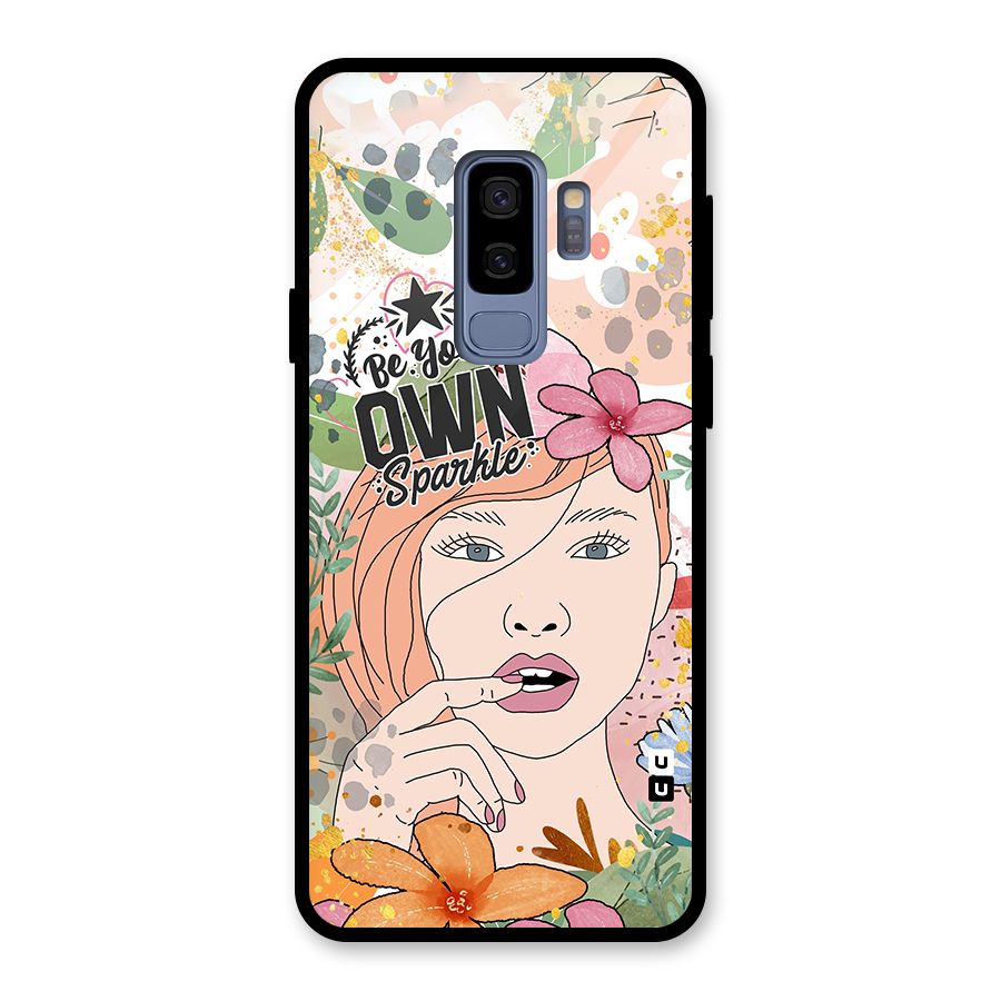 Be Your Own Sparkle Glass Back Case for Galaxy S9 Plus
