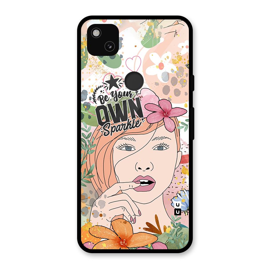 Be Your Own Sparkle Glass Back Case for Google Pixel 4a