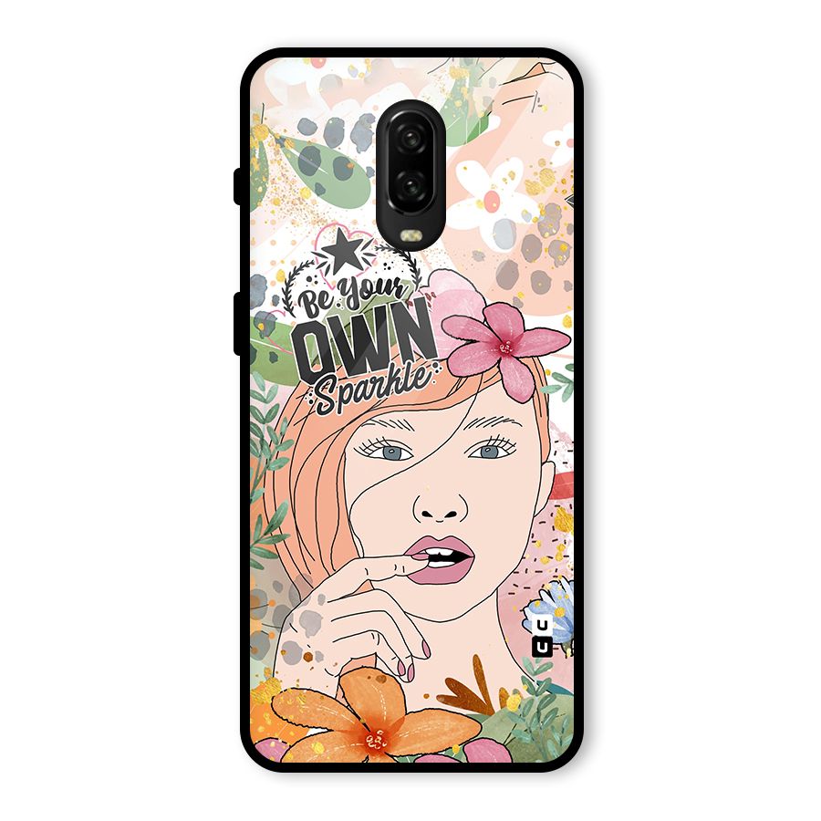 Be Your Own Sparkle Glass Back Case for OnePlus 6T