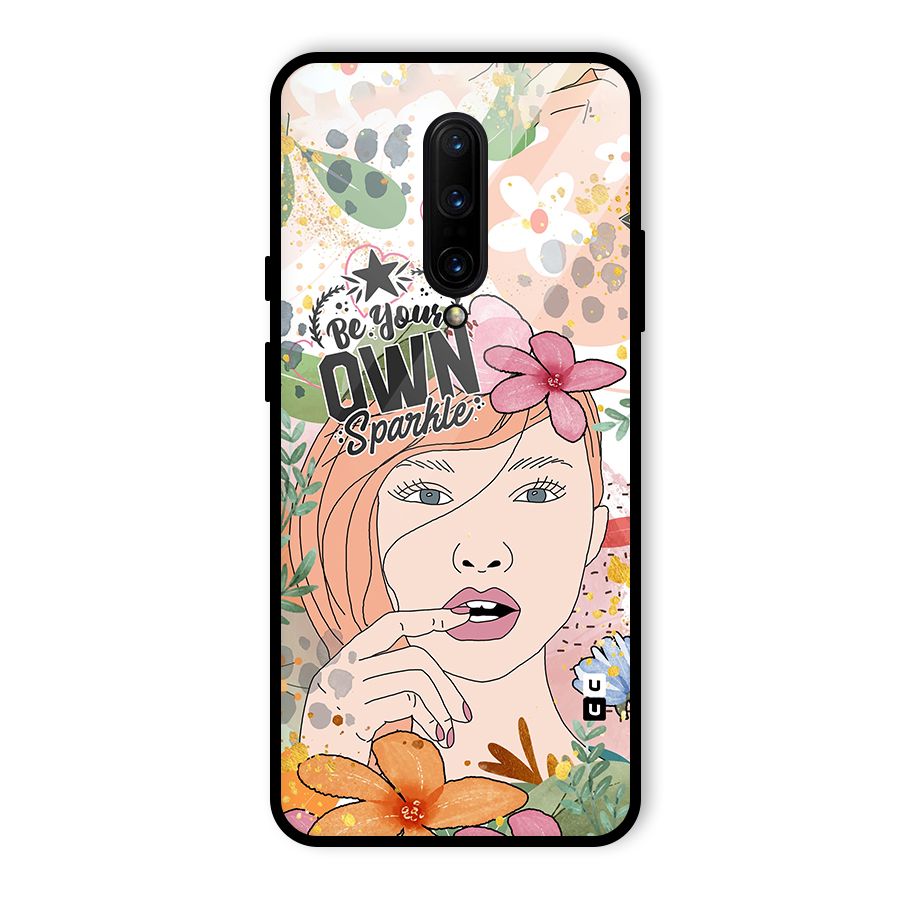 Be Your Own Sparkle Glass Back Case for OnePlus 7 Pro