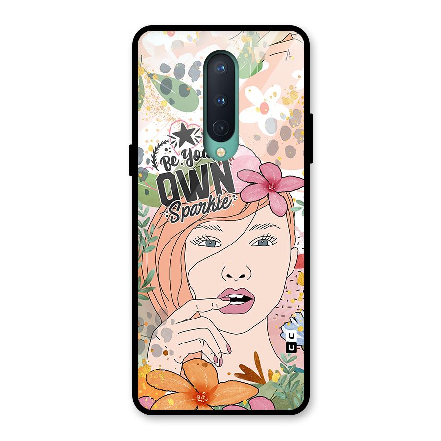 Be Your Own Sparkle Glass Back Case for OnePlus 8