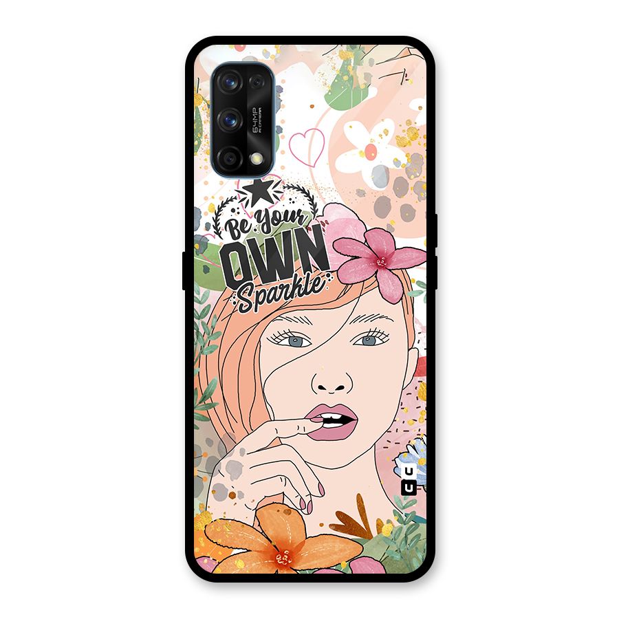 Be Your Own Sparkle Glass Back Case for Realme 7 Pro