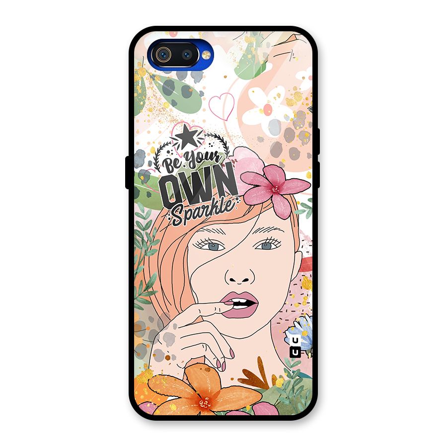 Be Your Own Sparkle Glass Back Case for Realme C2