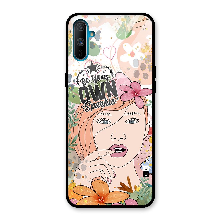 Be Your Own Sparkle Glass Back Case for Realme C3