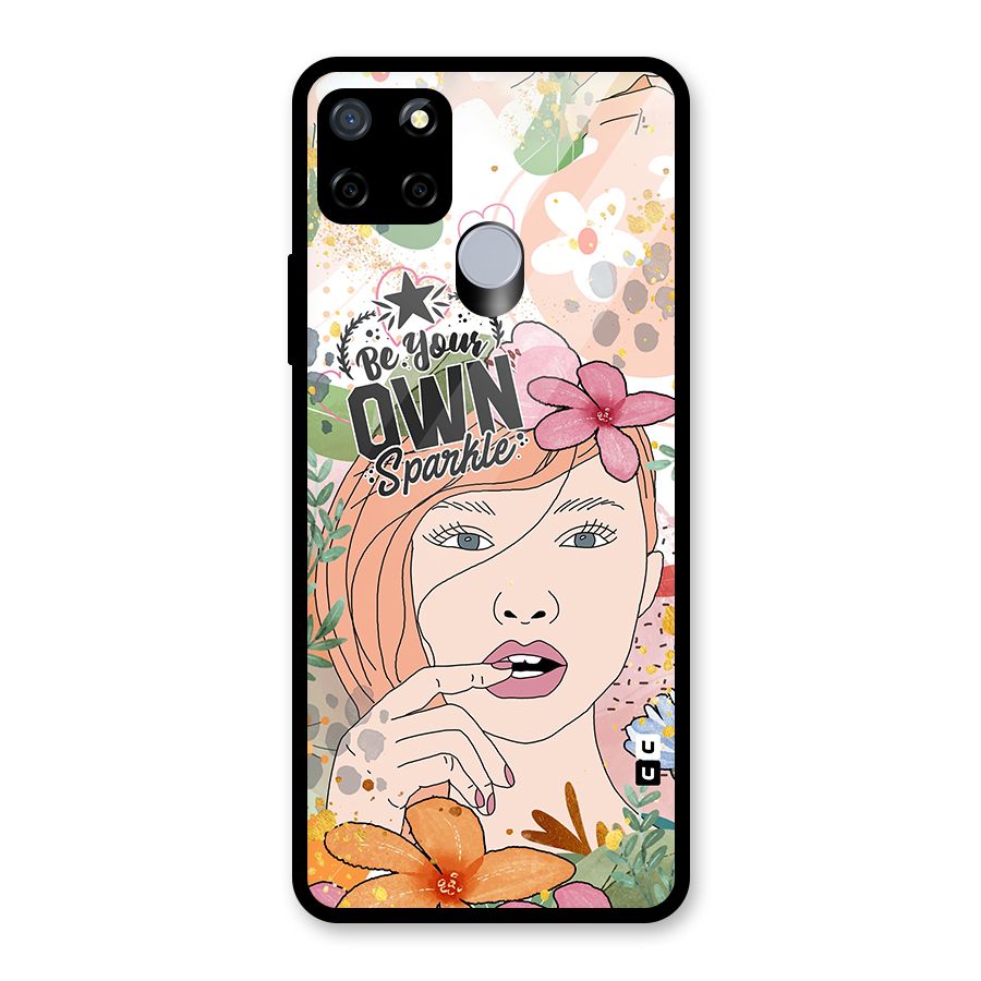 Be Your Own Sparkle Glass Back Case for Realme Narzo 20
