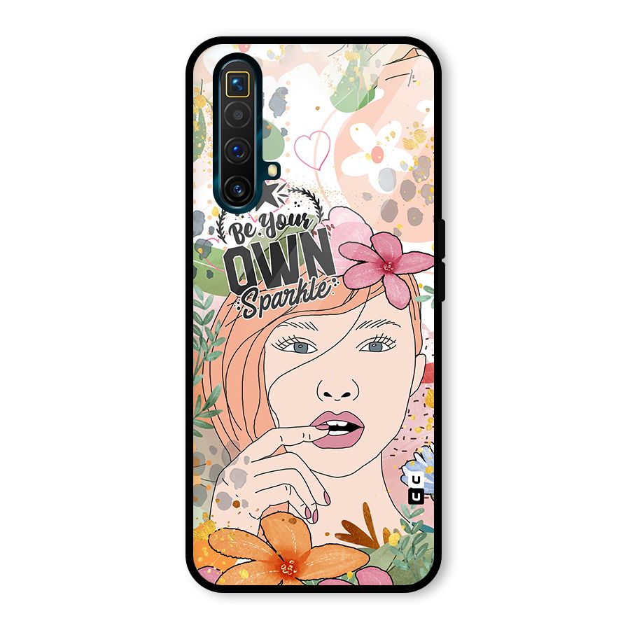 Be Your Own Sparkle Glass Back Case for Realme X3