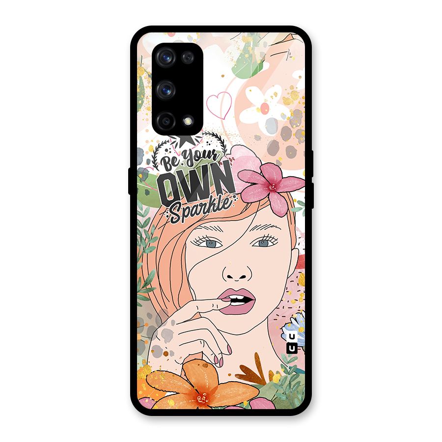 Be Your Own Sparkle Glass Back Case for Realme X7 Pro