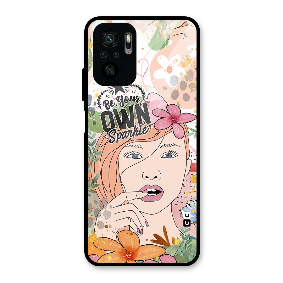 Be Your Own Sparkle Glass Back Case for Redmi Note 10S