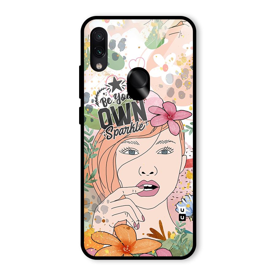 Be Your Own Sparkle Glass Back Case for Redmi Note 7S