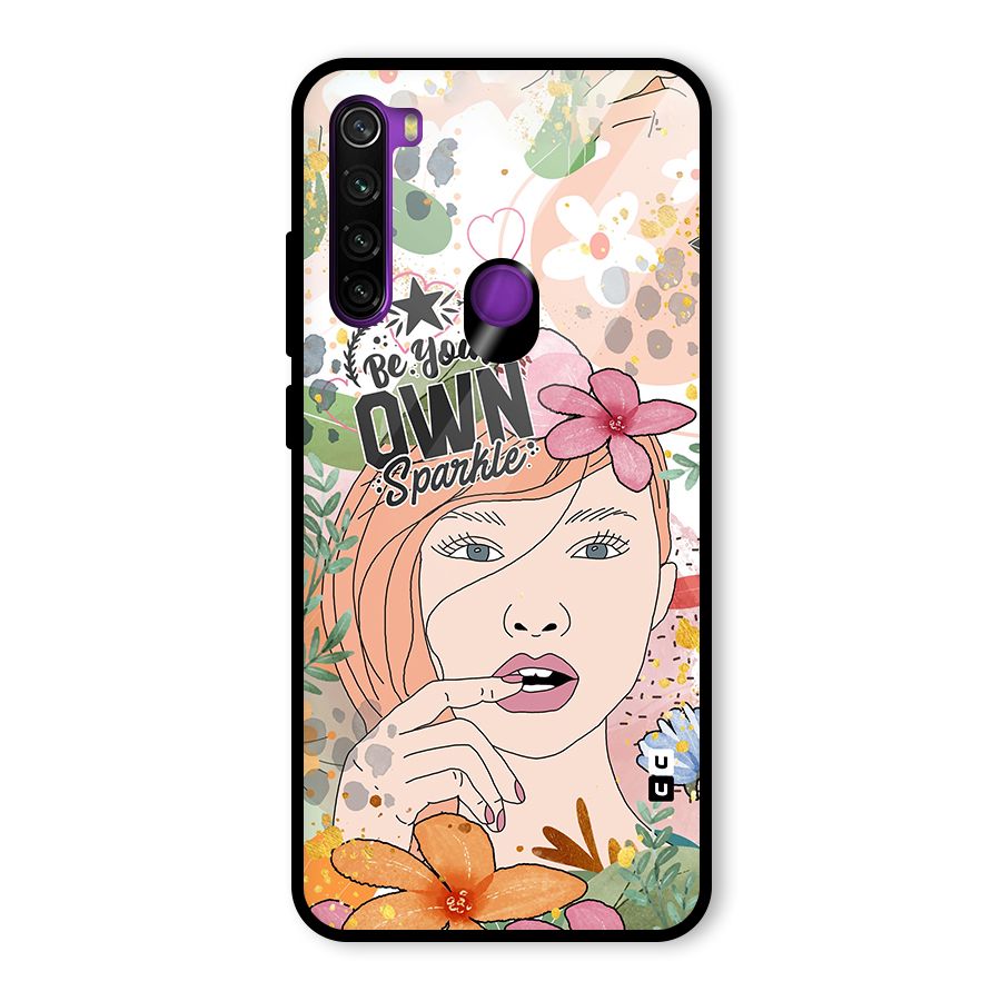Be Your Own Sparkle Glass Back Case for Redmi Note 8