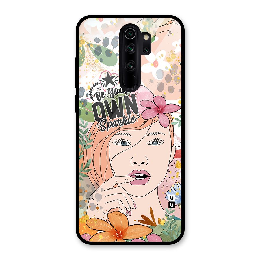 Be Your Own Sparkle Glass Back Case for Redmi Note 8 Pro