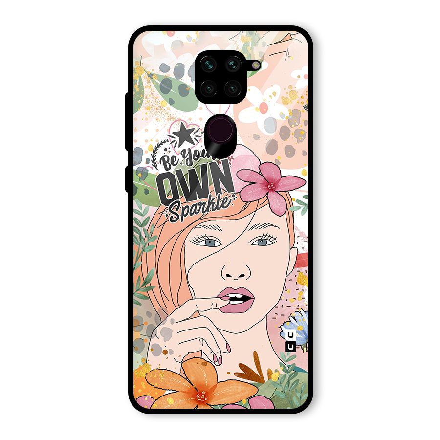 Be Your Own Sparkle Glass Back Case for Redmi Note 9