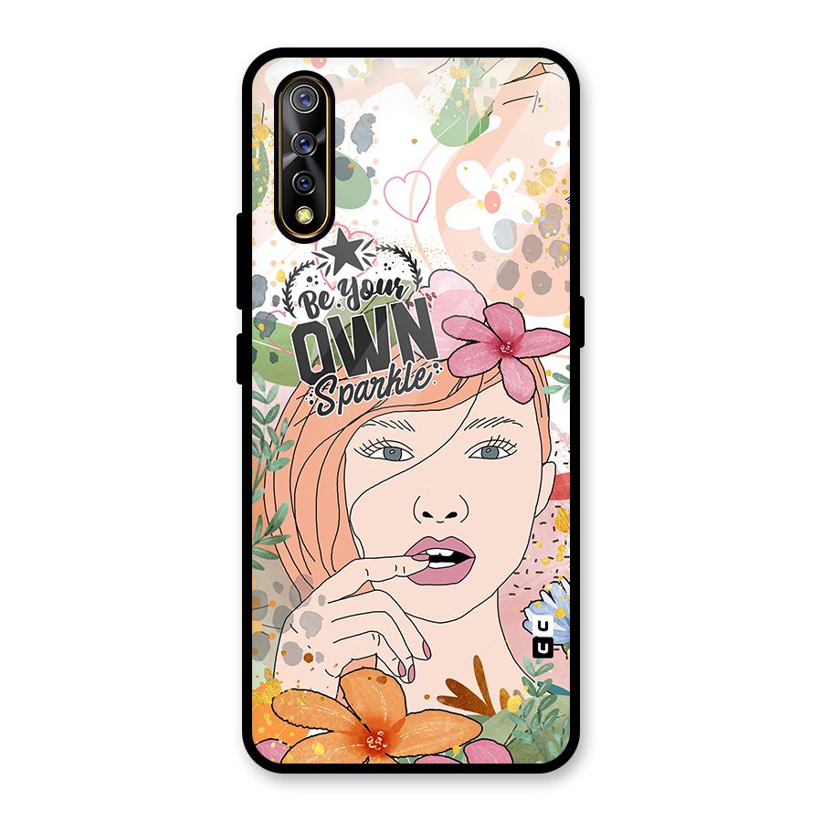 Be Your Own Sparkle Glass Back Case for Vivo S1