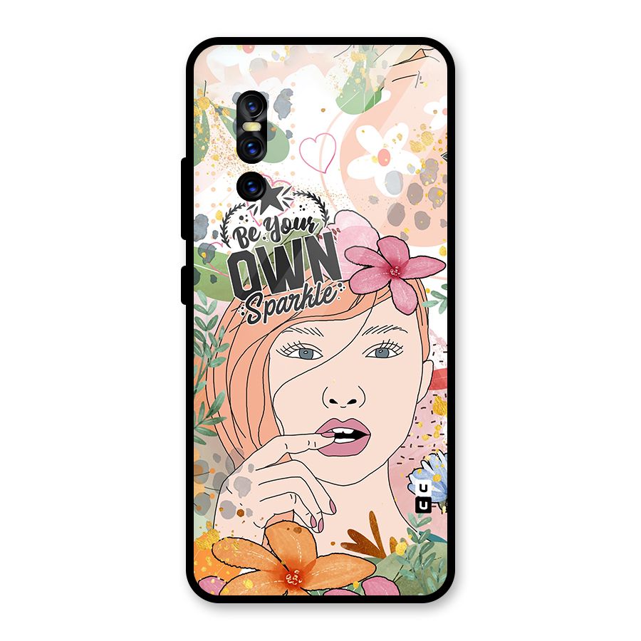 Be Your Own Sparkle Glass Back Case for Vivo V15 Pro