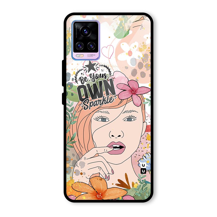 Be Your Own Sparkle Glass Back Case for Vivo V20 Pro