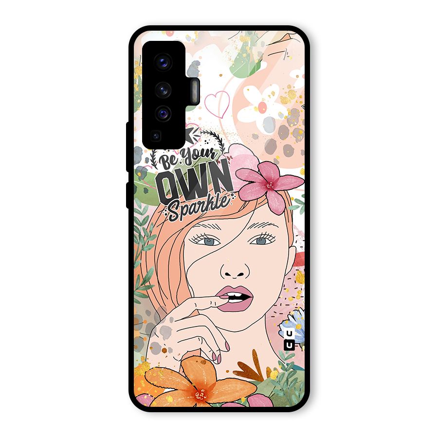 Be Your Own Sparkle Glass Back Case for Vivo X50