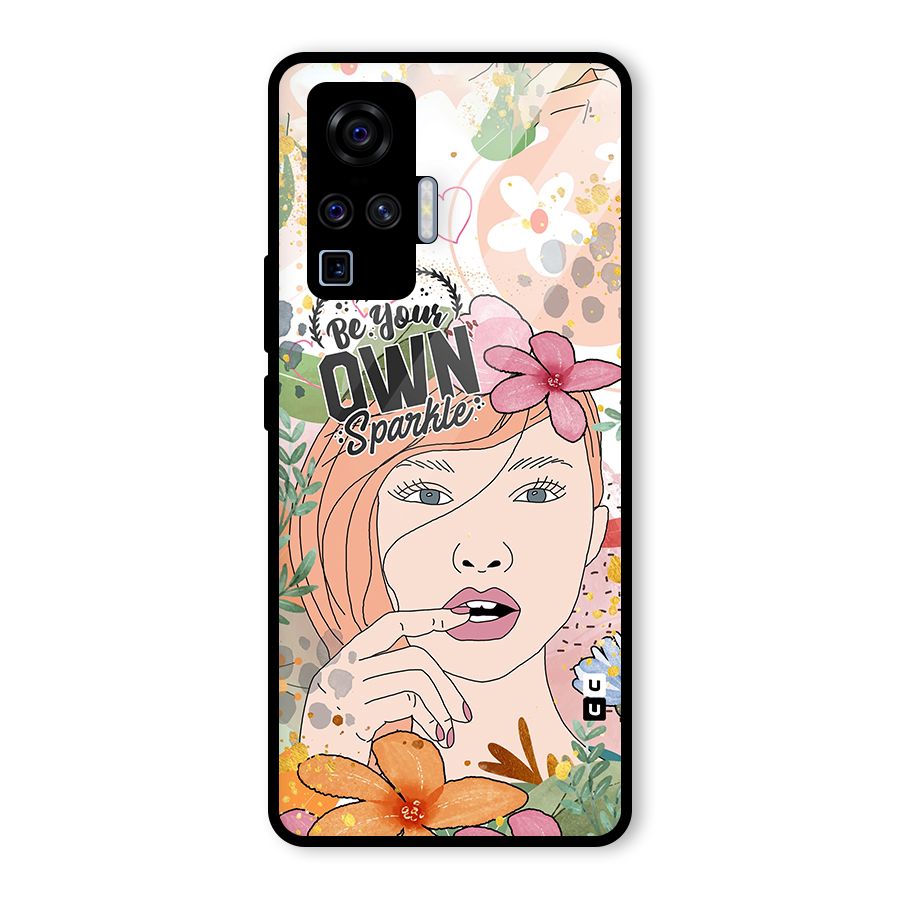 Be Your Own Sparkle Glass Back Case for Vivo X50 Pro