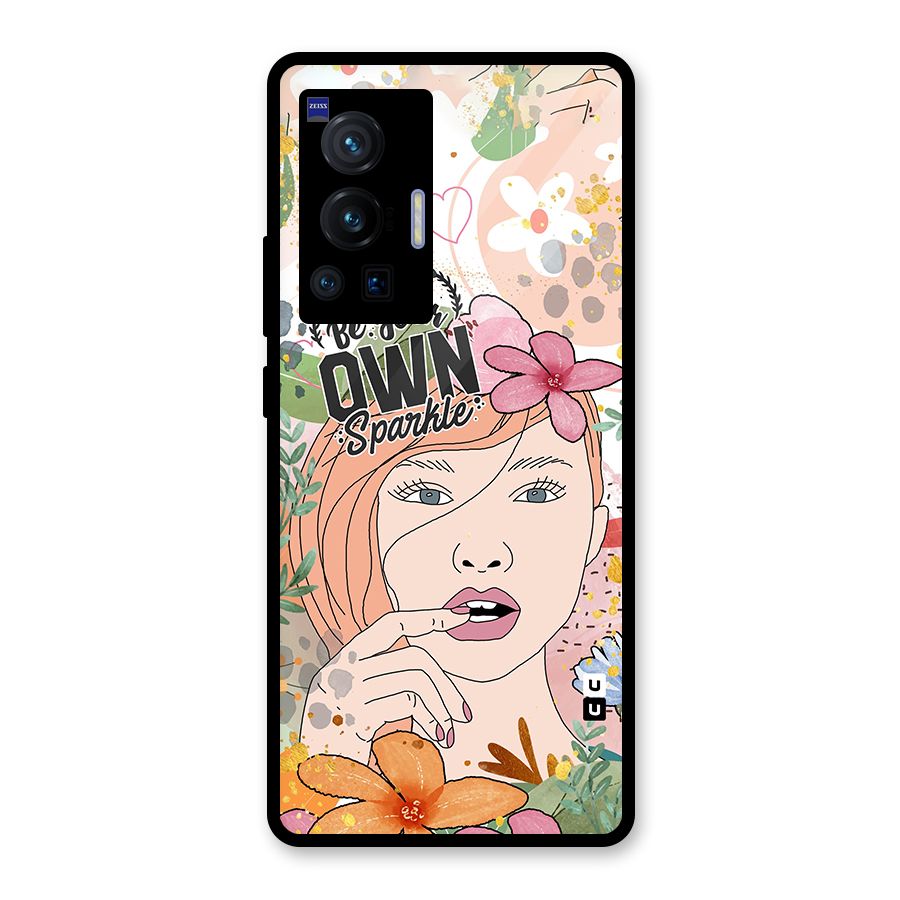 Be Your Own Sparkle Glass Back Case for Vivo X70 Pro