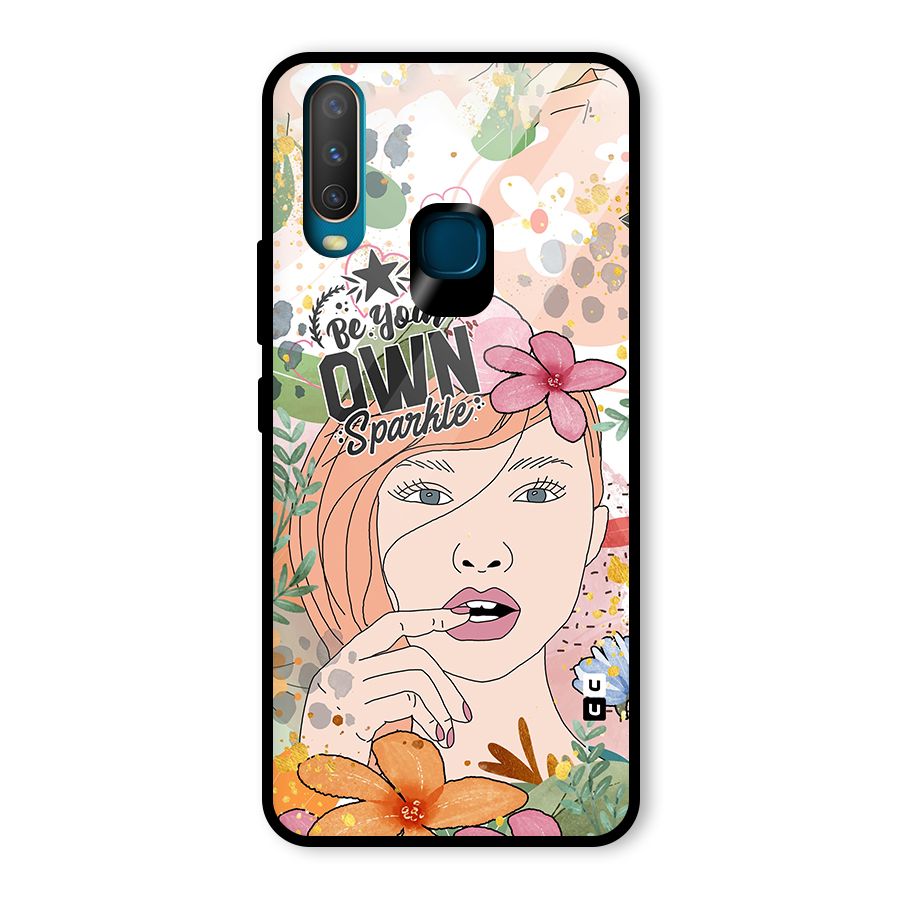 Be Your Own Sparkle Glass Back Case for Vivo Y15