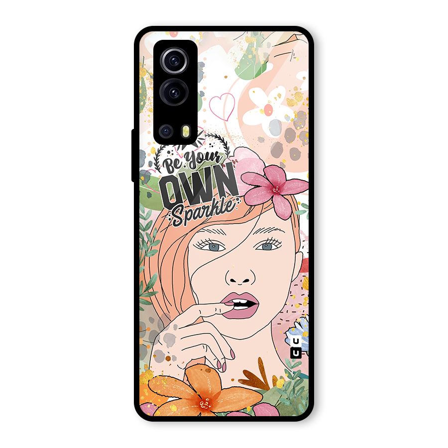 Be Your Own Sparkle Glass Back Case for Vivo iQOO Z3