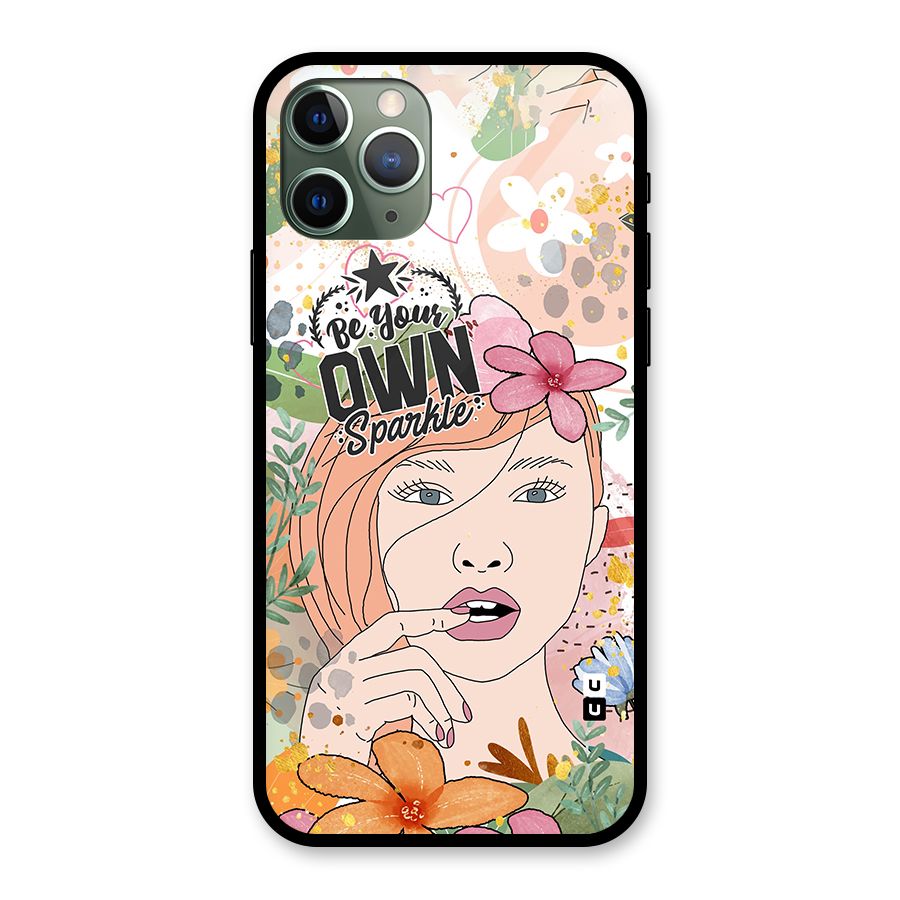Be Your Own Sparkle Glass Back Case for iPhone 11 Pro