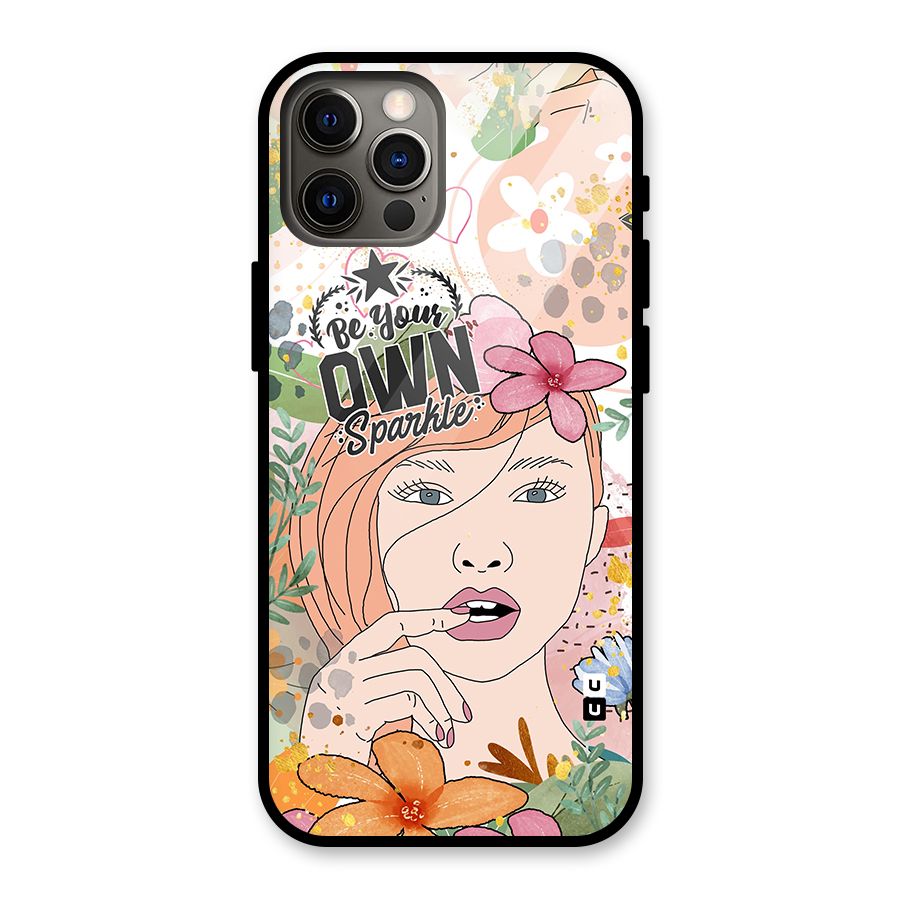 Be Your Own Sparkle Glass Back Case for iPhone 12 Pro