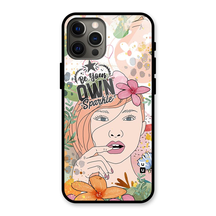 Be Your Own Sparkle Glass Back Case for iPhone 12 Pro Max