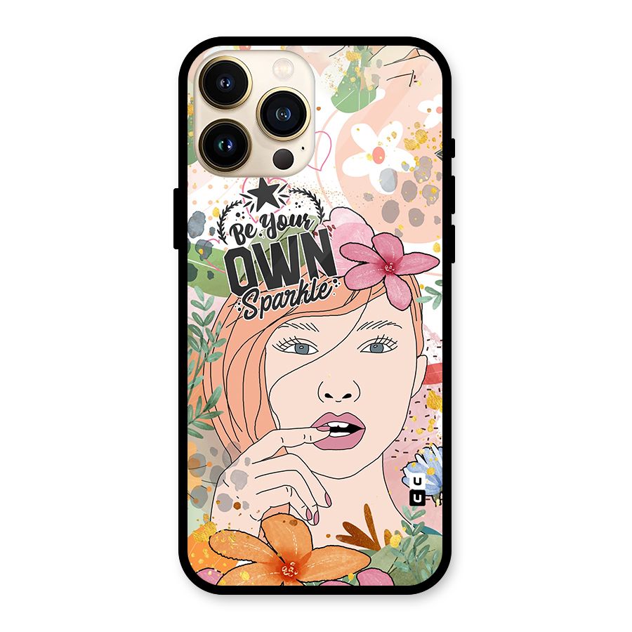 Be Your Own Sparkle Glass Back Case for iPhone 13 Pro Max