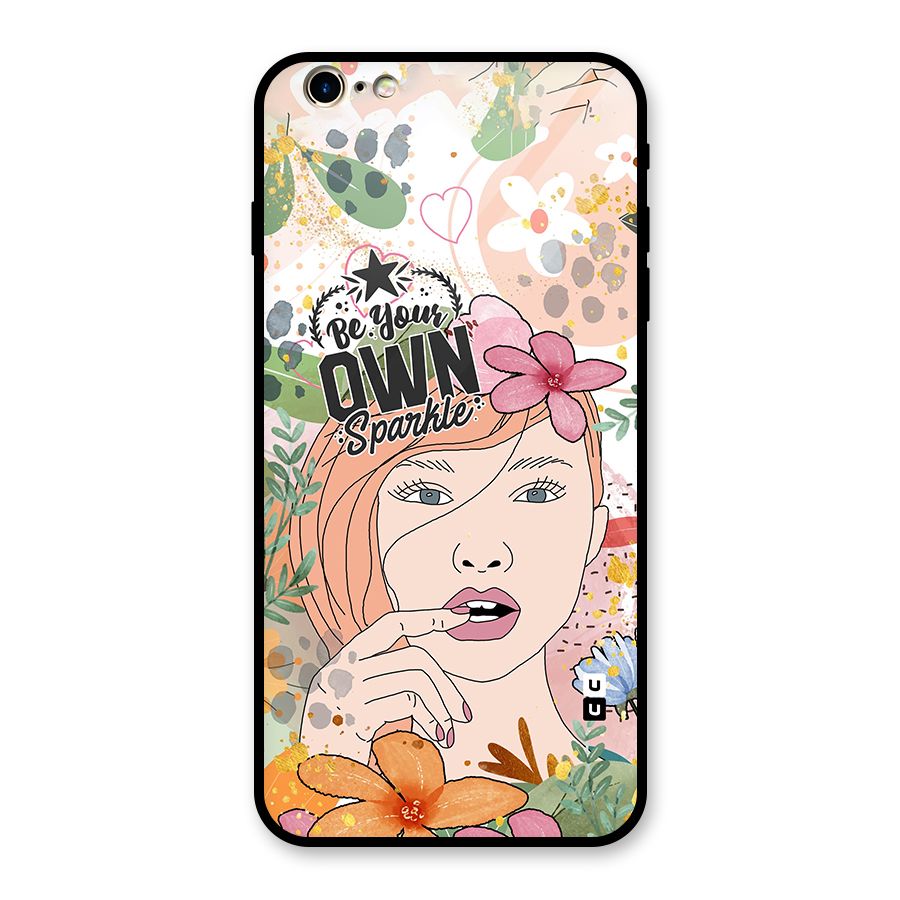 Be Your Own Sparkle Glass Back Case for iPhone 6 Plus 6S Plus