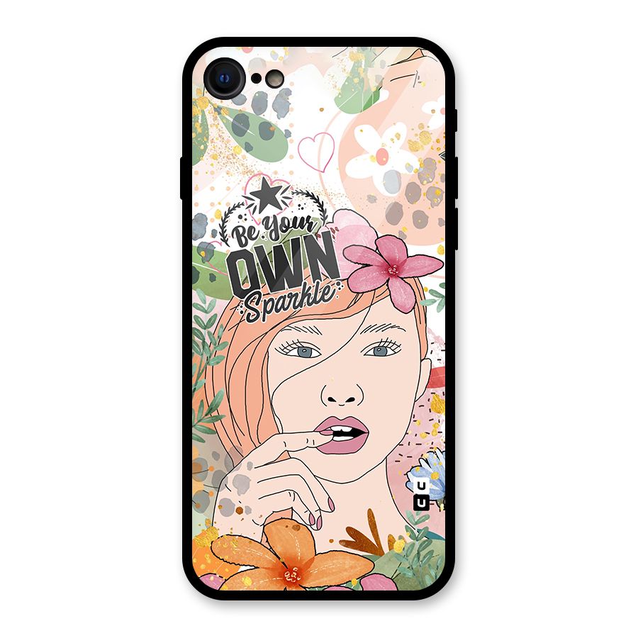 Be Your Own Sparkle Glass Back Case for iPhone 7