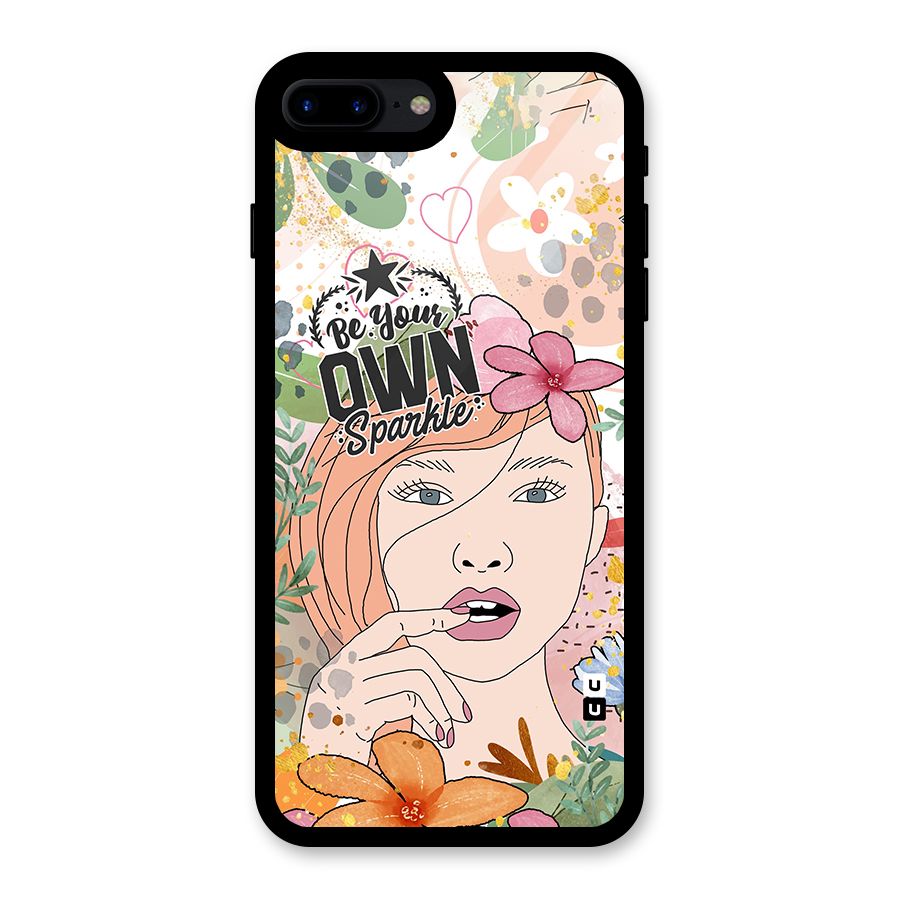 Be Your Own Sparkle Glass Back Case for iPhone 7 Plus