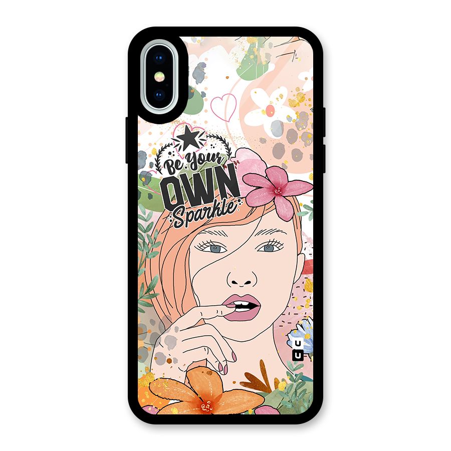 Be Your Own Sparkle Glass Back Case for iPhone X