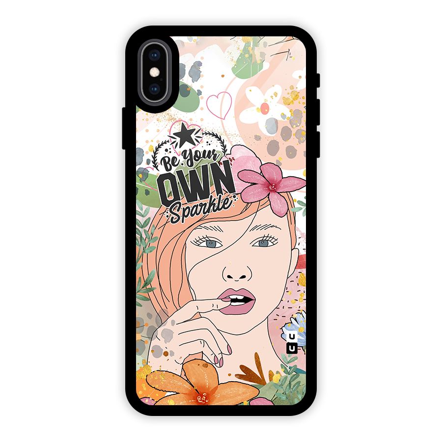 Be Your Own Sparkle Glass Back Case for iPhone XS Max