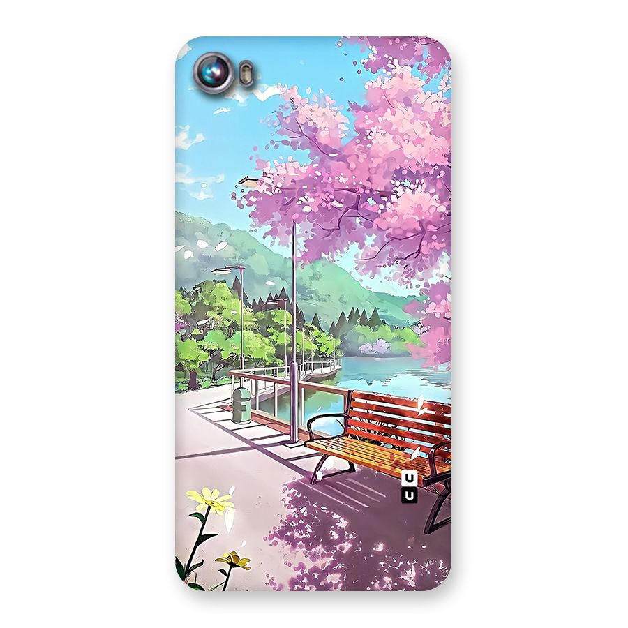 Beautiful Cherry Blossom Landscape Back Case for Canvas Fire 4 (A107)