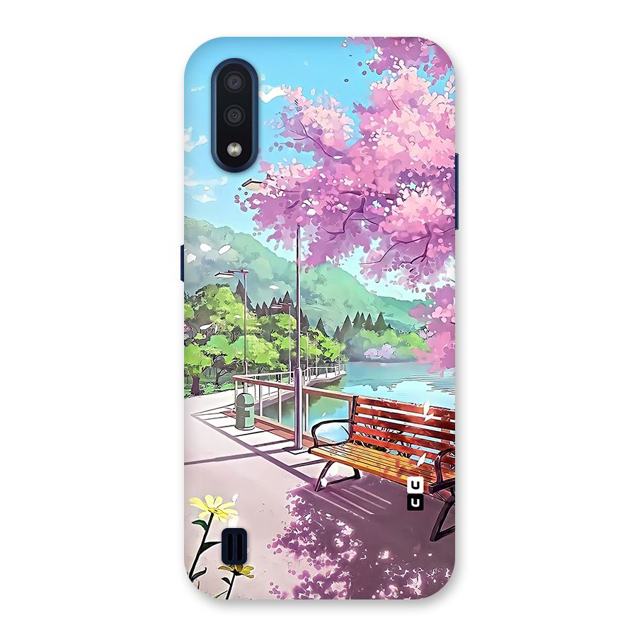 Beautiful Cherry Blossom Landscape Back Case for Galaxy M01