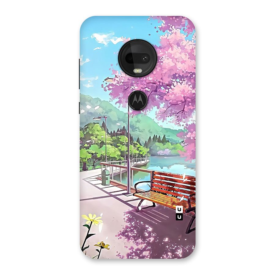Beautiful Cherry Blossom Landscape Back Case for Moto G7