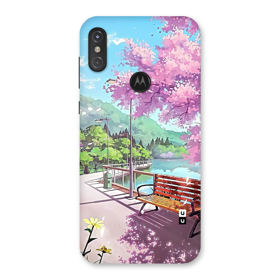Beautiful Cherry Blossom Landscape Back Case for Motorola One Power