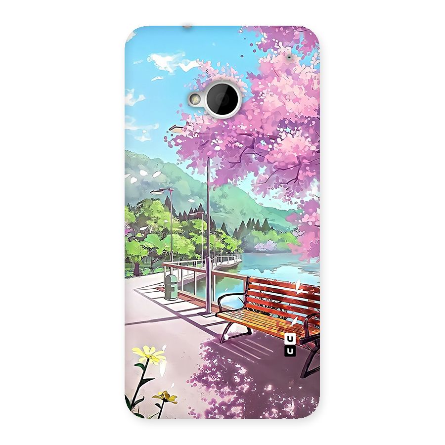 Beautiful Cherry Blossom Landscape Back Case for One M7 (Single Sim)
