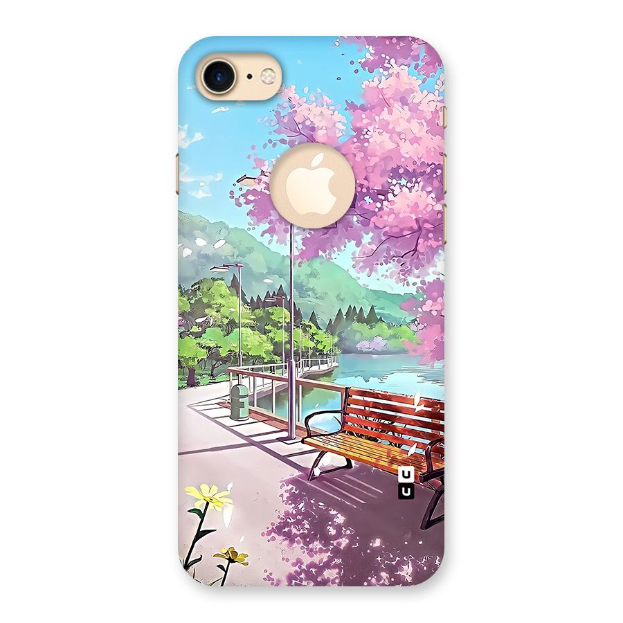 Beautiful Cherry Blossom Landscape Back Case for iPhone 7 Logo Cut